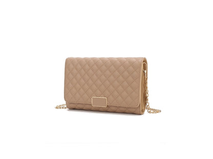 Quilted Vegan Leather Envelope Clutch Crossbody