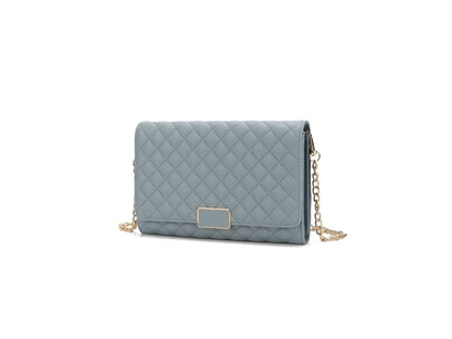 Quilted Vegan Leather Envelope Clutch Crossbody