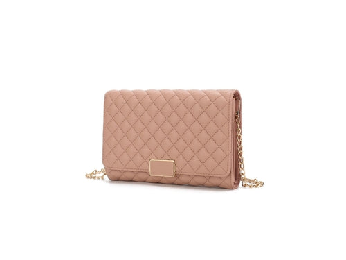 Quilted Vegan Leather Envelope Clutch Crossbody