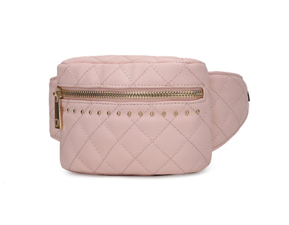 Vegan Leather Quilted Belt Waist Bag