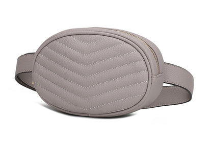 Quilted Chevron Vegan Leather Belt Bag