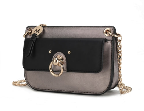 Vegan Leather Block Crossbody