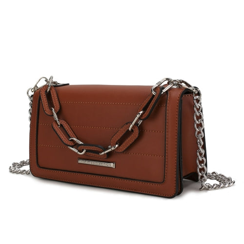 Chain Vegan Leather Crossbody Bag