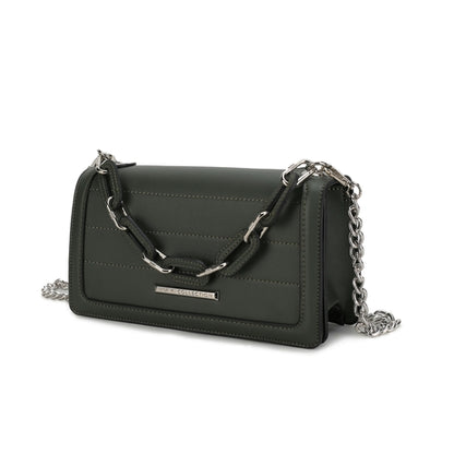 Chain Vegan Leather Crossbody Bag