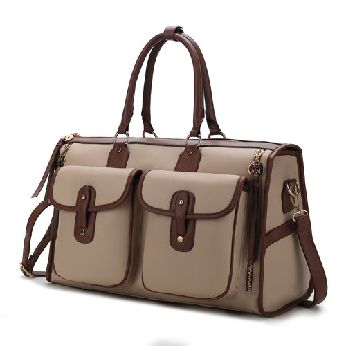 Vegan Leather Block Duffle Bag