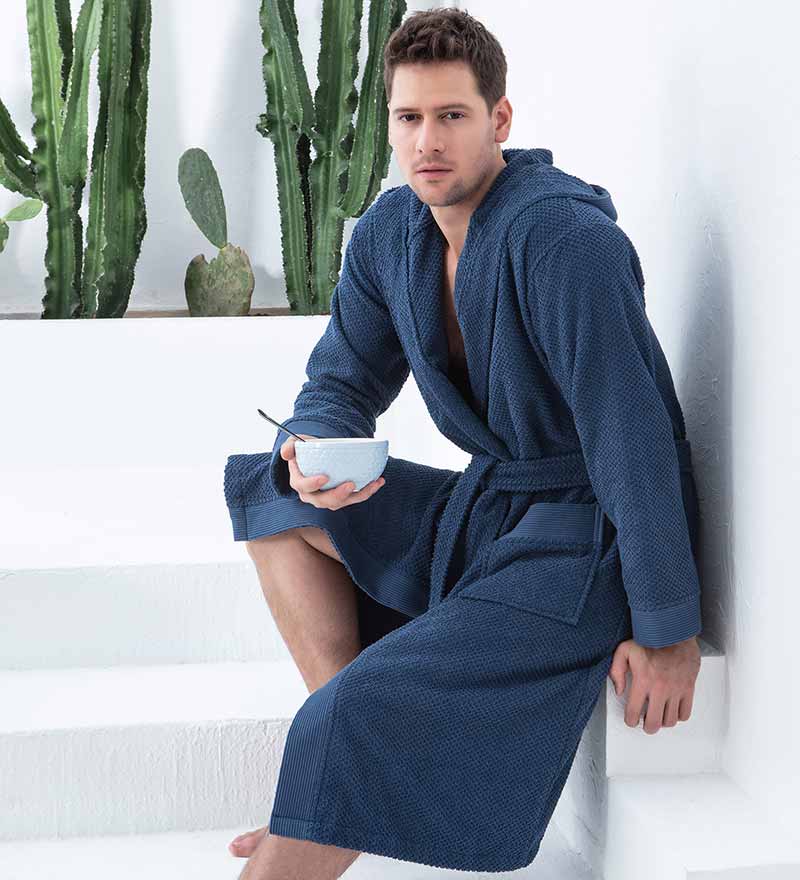 Men's Luxury Turkish Cotton Terry Cloth Robe w/Hood