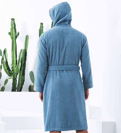 Men's Luxury Turkish Cotton Terry Cloth Robe w/Hood