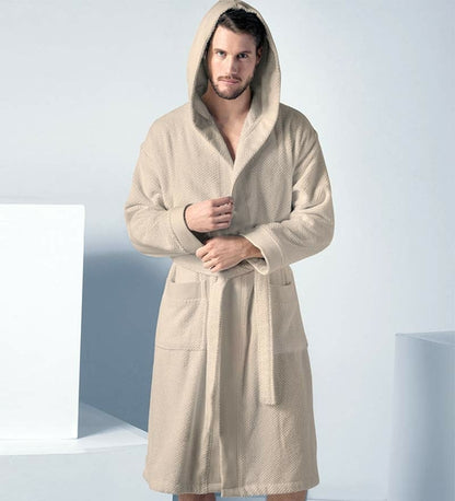 Men's Luxury Turkish Cotton Terry Cloth Robe w/Hood