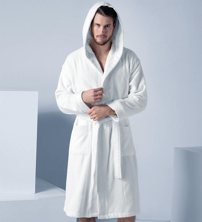 Men's Luxury Turkish Cotton Terry Cloth Robe w/Hood