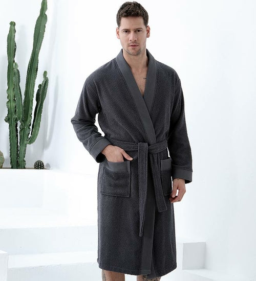 Men's Turkish Cotton Terry Cloth Kimono Robe